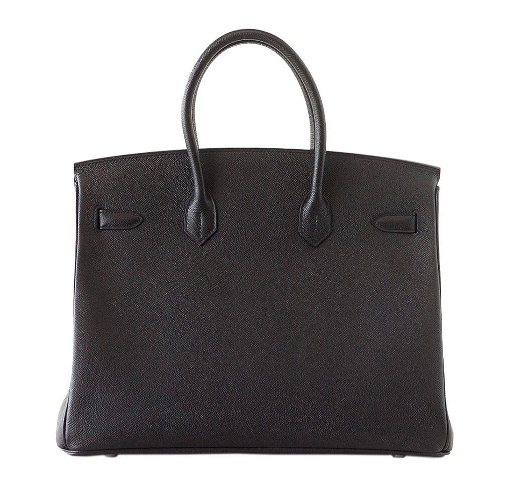 Hermès Birkin 35 Bag Black Epsom PHW Crowned Bag