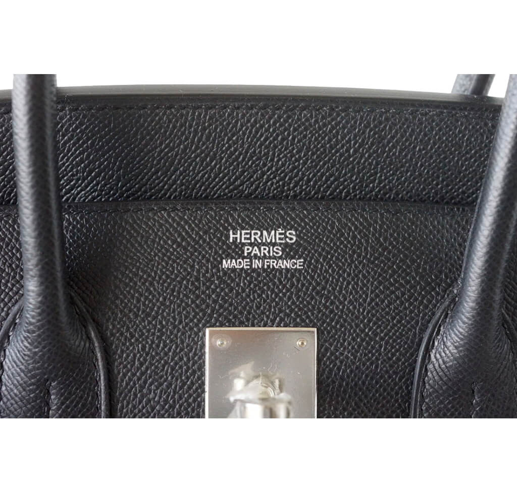 Hermès Birkin 35 Bag Black Epsom PHW Crowned Bag