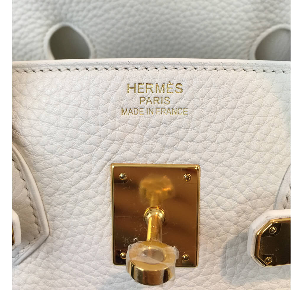 Hermès Birkin 35 Bag Blanc Taurillon Clemence Crowned Bag