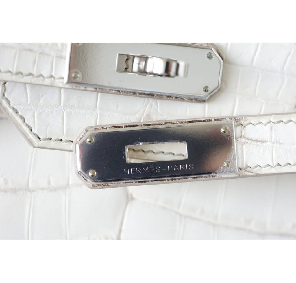 Hermès Himalayan Birkin 35 Blanc Bag PHW Crowned Bag
