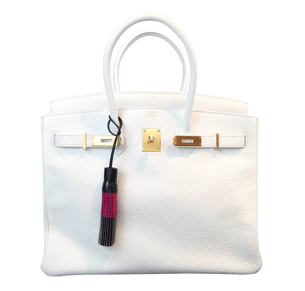 Hermès Birkin 35 Bag Blanc Taurillon Clemence Crowned Bag