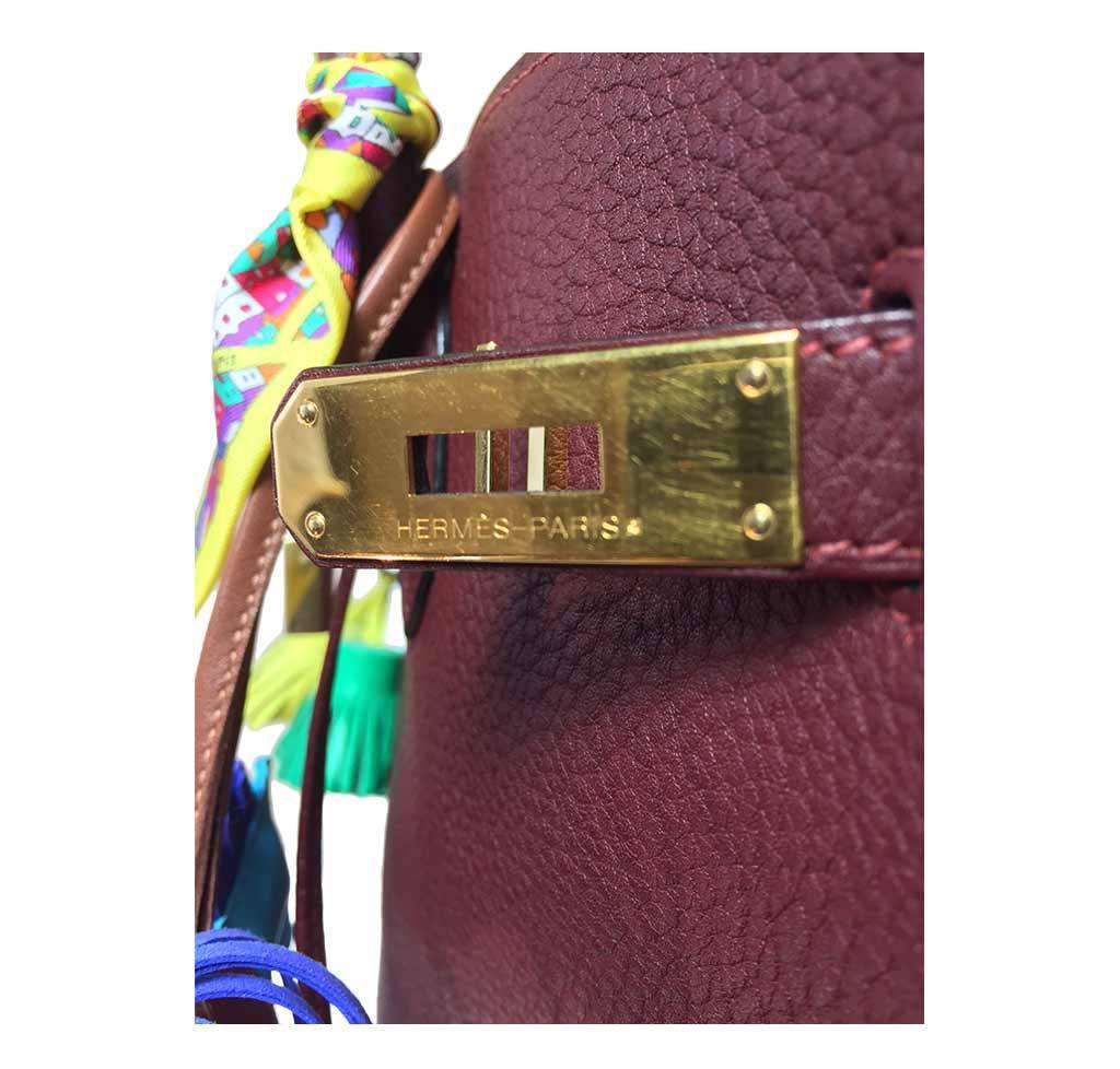 Hermes Birkin 35 Sienne Togo Leather Palladium Hardware BagAg