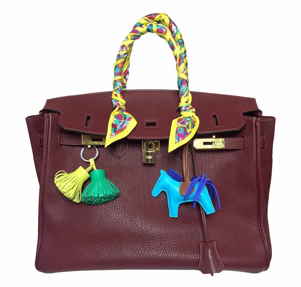 Hermes Birkin 35 Sienne Togo Leather Palladium Hardware BagAg