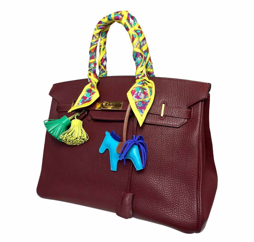 Hermes Birkin 35 Sienne Togo Leather Palladium Hardware BagAg