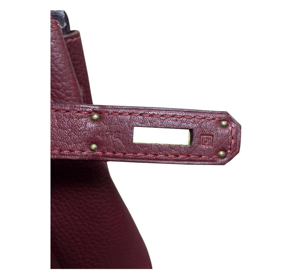 Hermes Birkin 35 Sienne Togo Leather Palladium Hardware BagAg