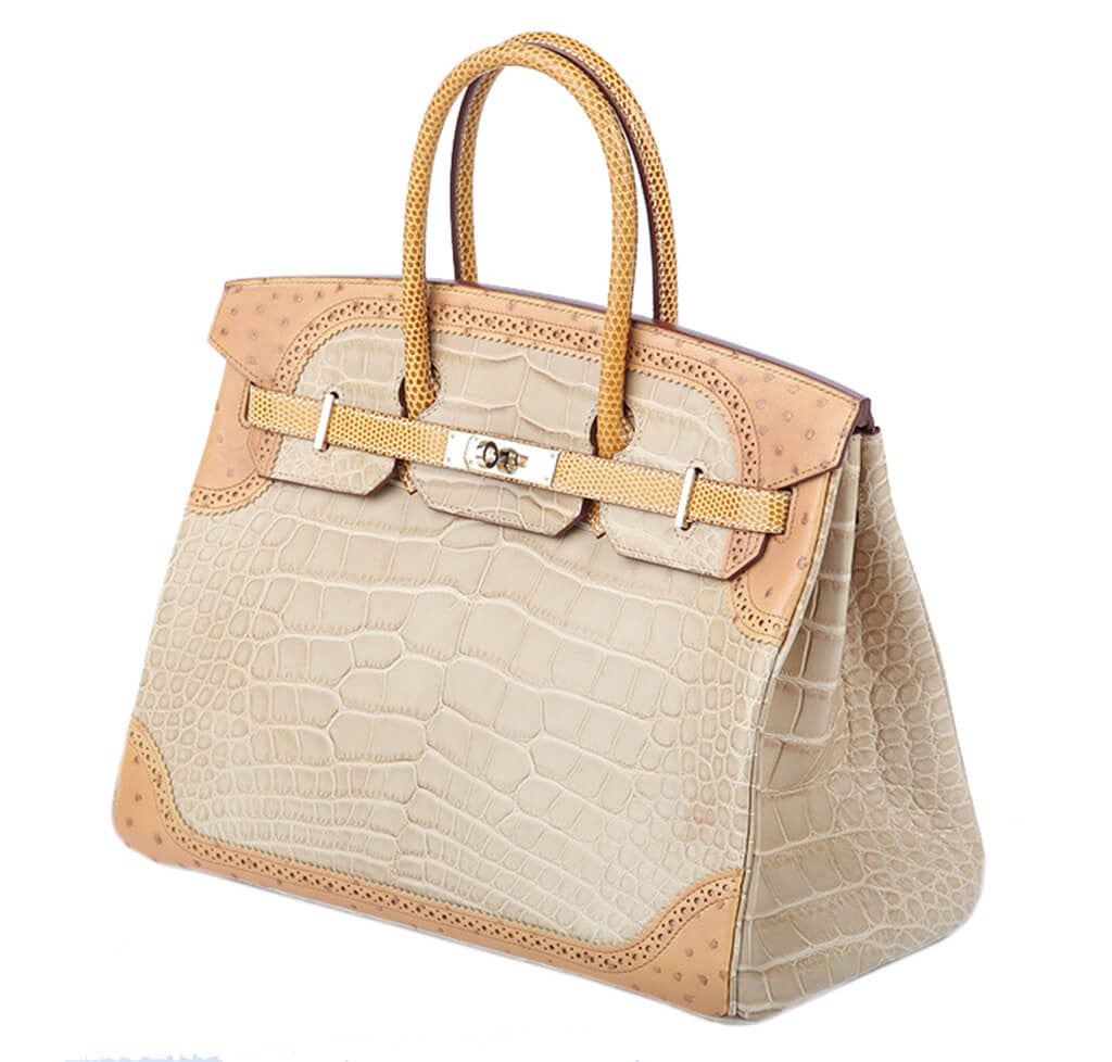 Hermès Ghillies Birkin 35 Tri-Color Alligator Bag Crowned Bag