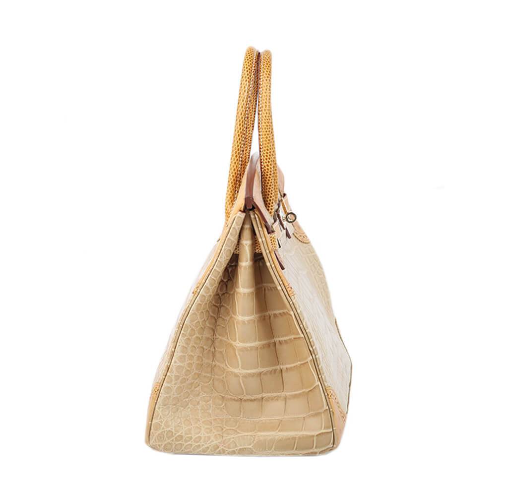 Hermès Ghillies Birkin 35 Tri-Color Alligator Bag Crowned Bag