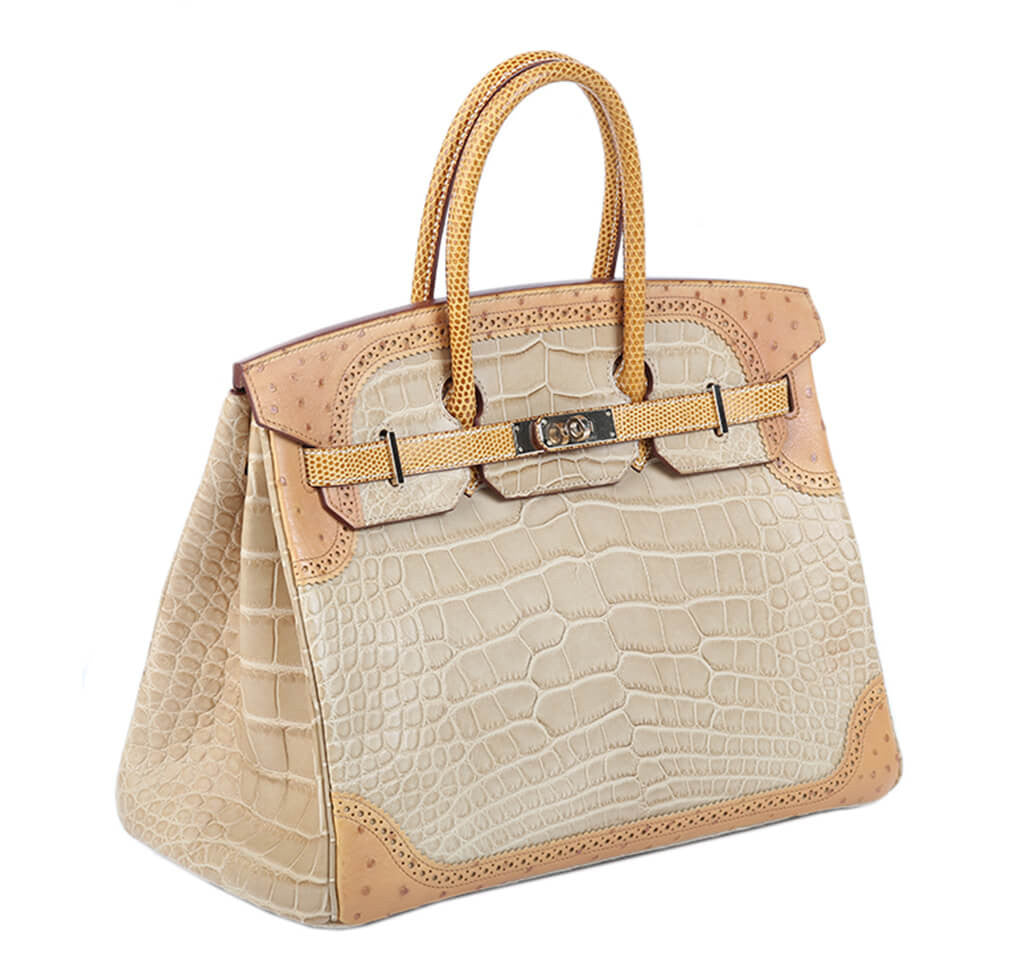 Hermès Ghillies Birkin 35 Tri-Color Alligator Bag Crowned Bag