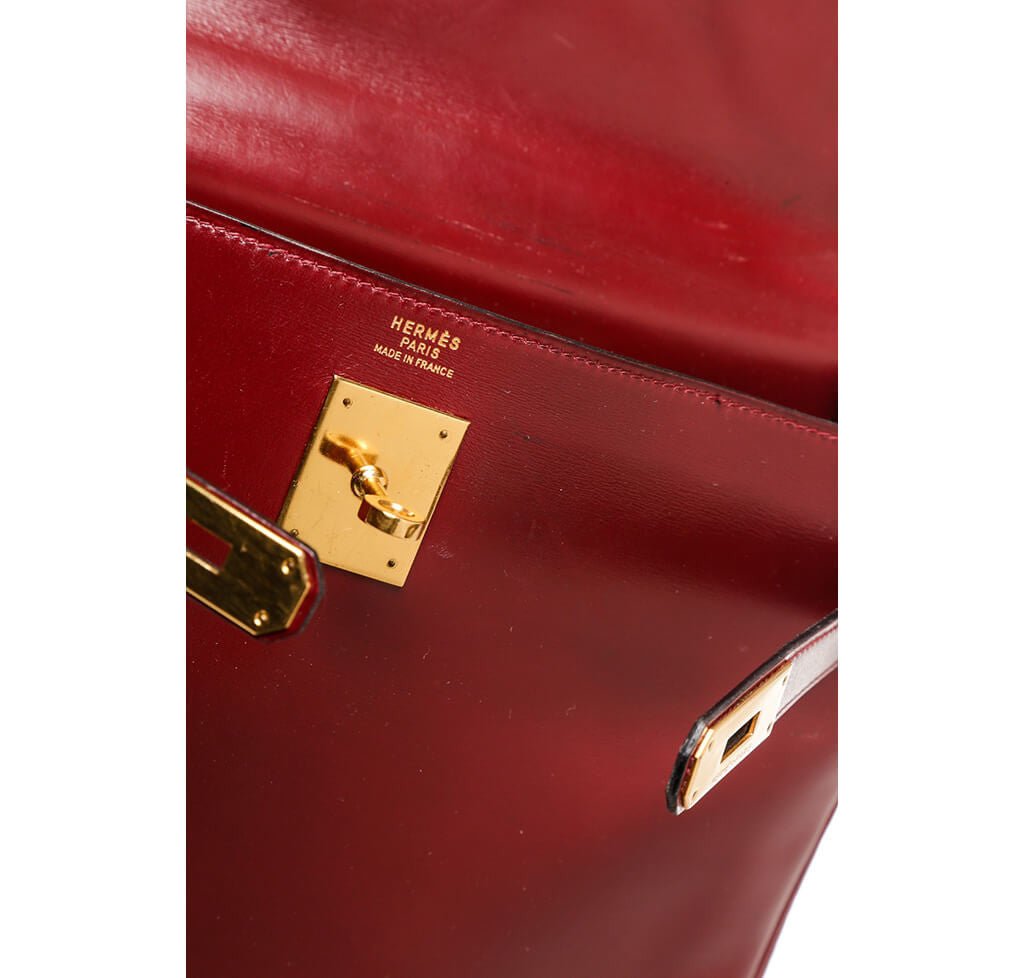 Hermès Burgundy Kelly Bag 32cm GHW - Crowned Bag