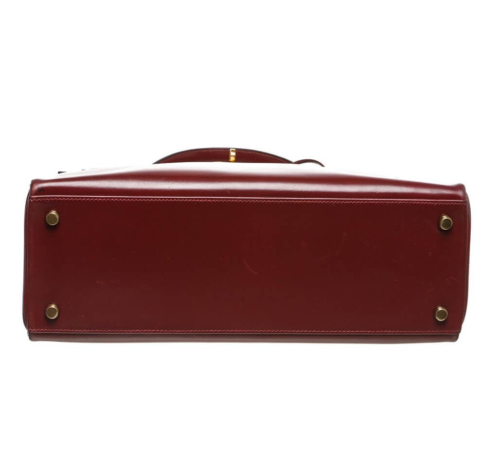 Hermès Burgundy Kelly Bag 32cm GHW - Crowned Bag