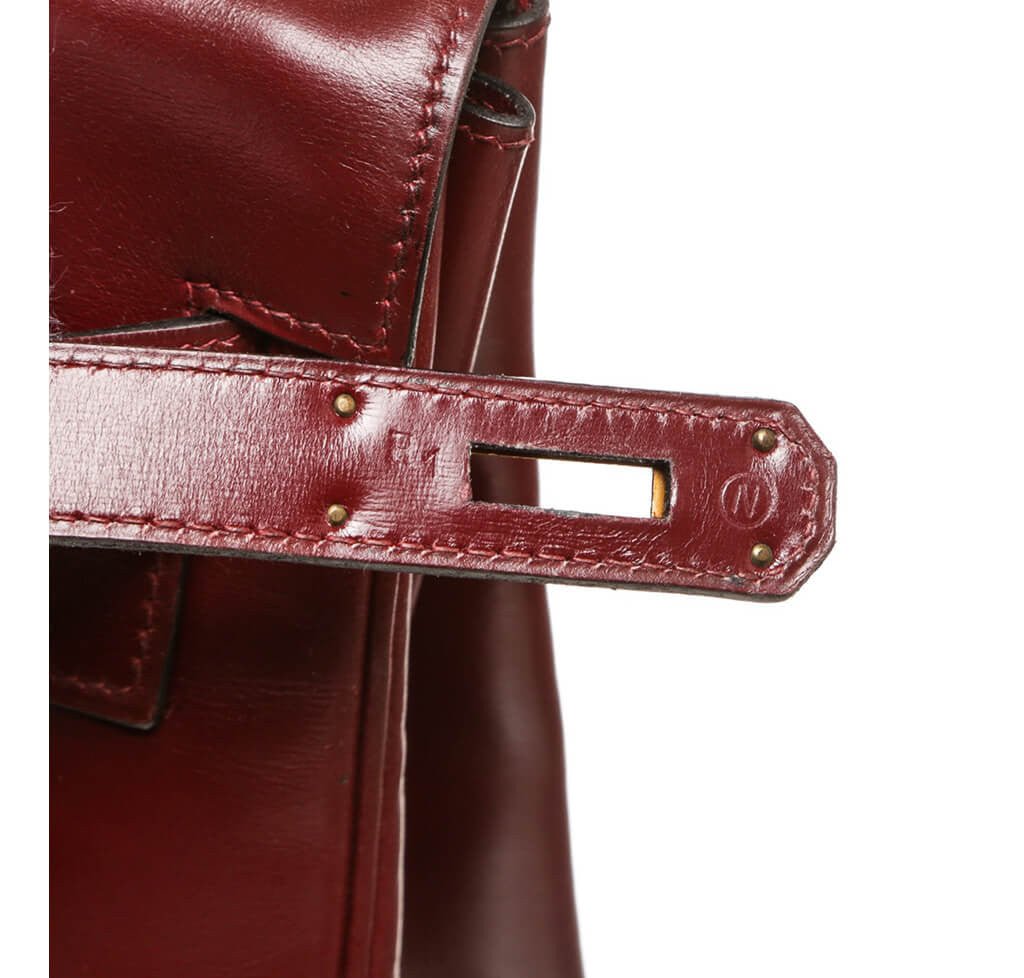 Hermès Burgundy Kelly Bag 32cm GHW - Crowned Bag