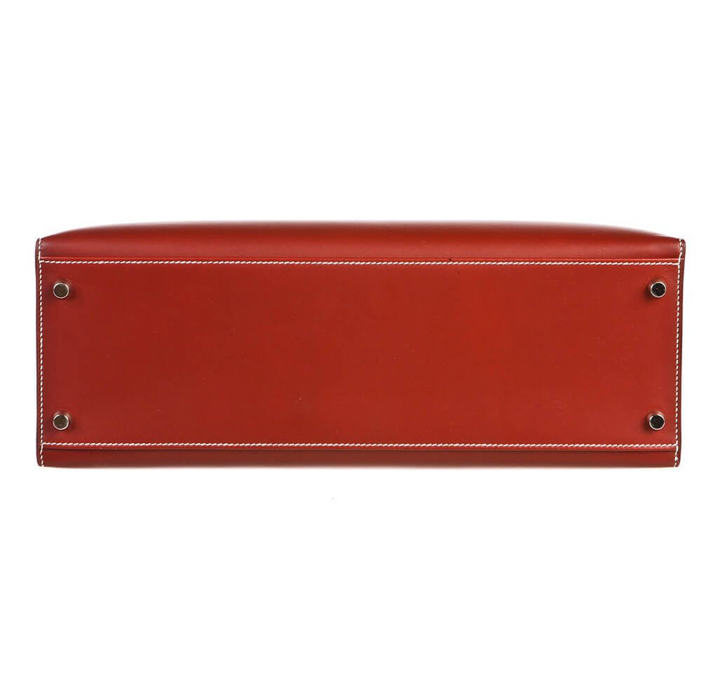 Hermès Chamonix Rouge H Kelly 35 Bag - Crowned Bag