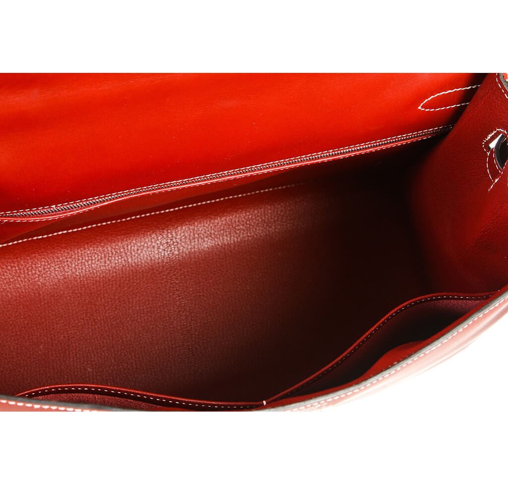 Hermès Chamonix Rouge H Kelly 35 Bag - Crowned Bag