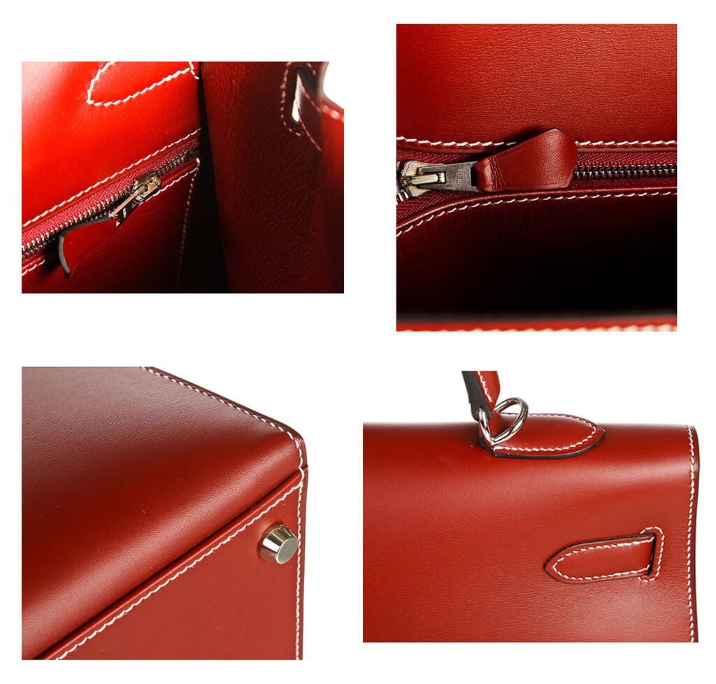 Hermès Chamonix Rouge H Kelly 35 Bag - Crowned Bag