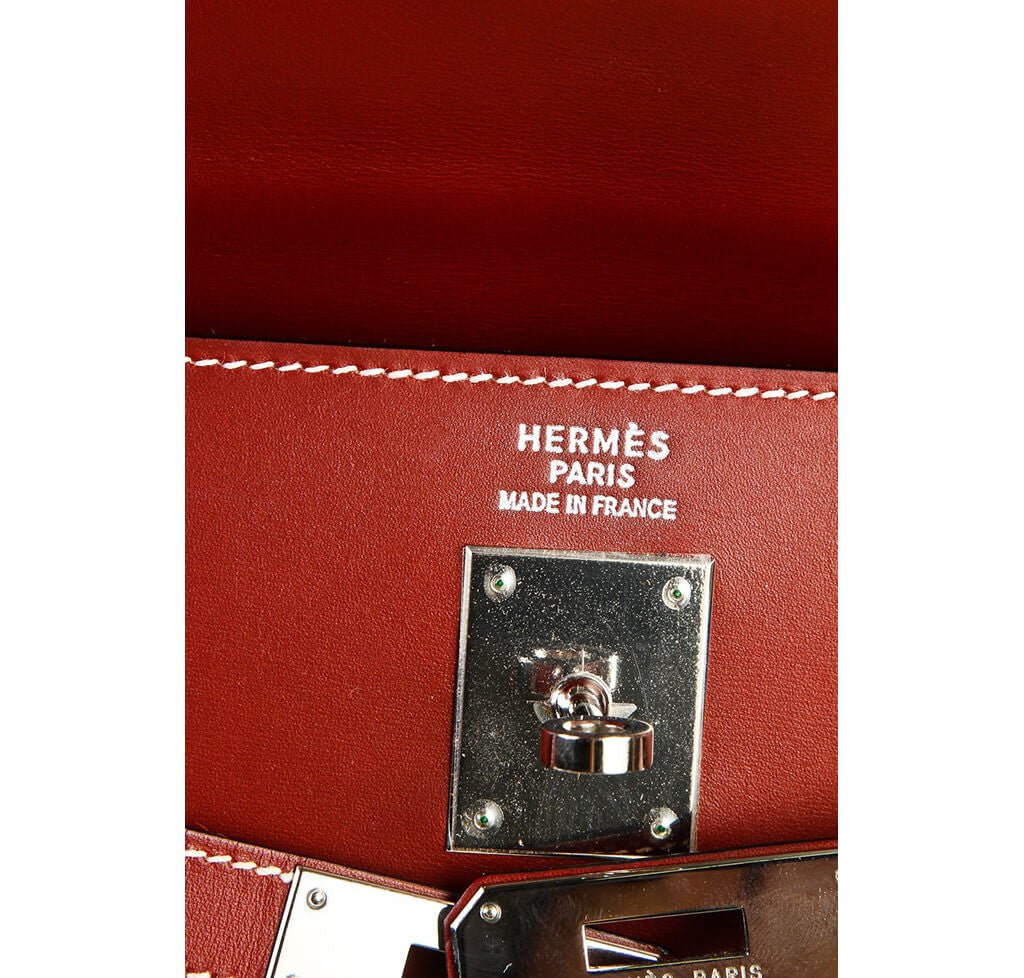 Hermès Chamonix Rouge H Kelly 35 Bag - Crowned Bag