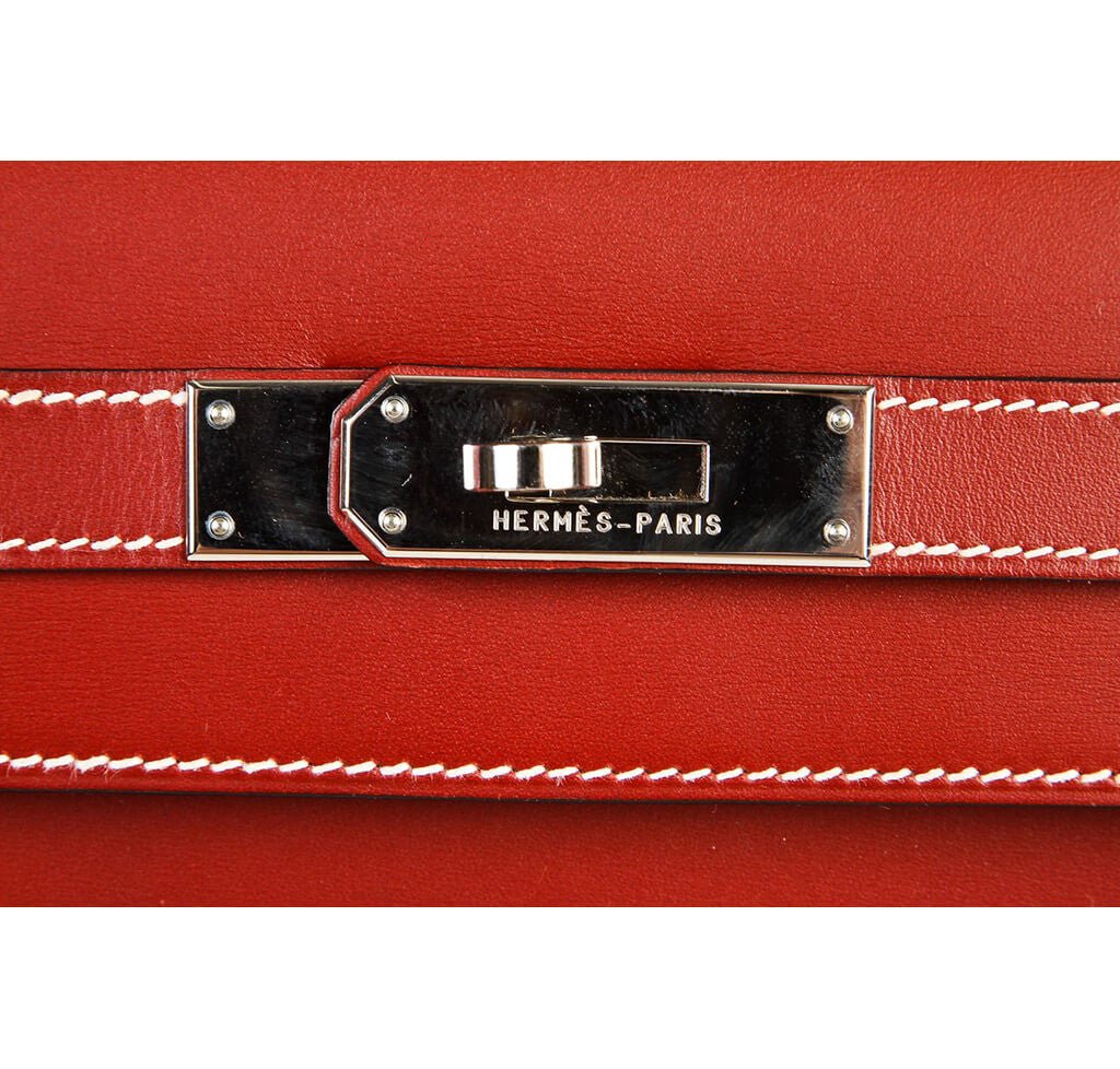 Hermès Chamonix Rouge H Kelly 35 Bag - Crowned Bag