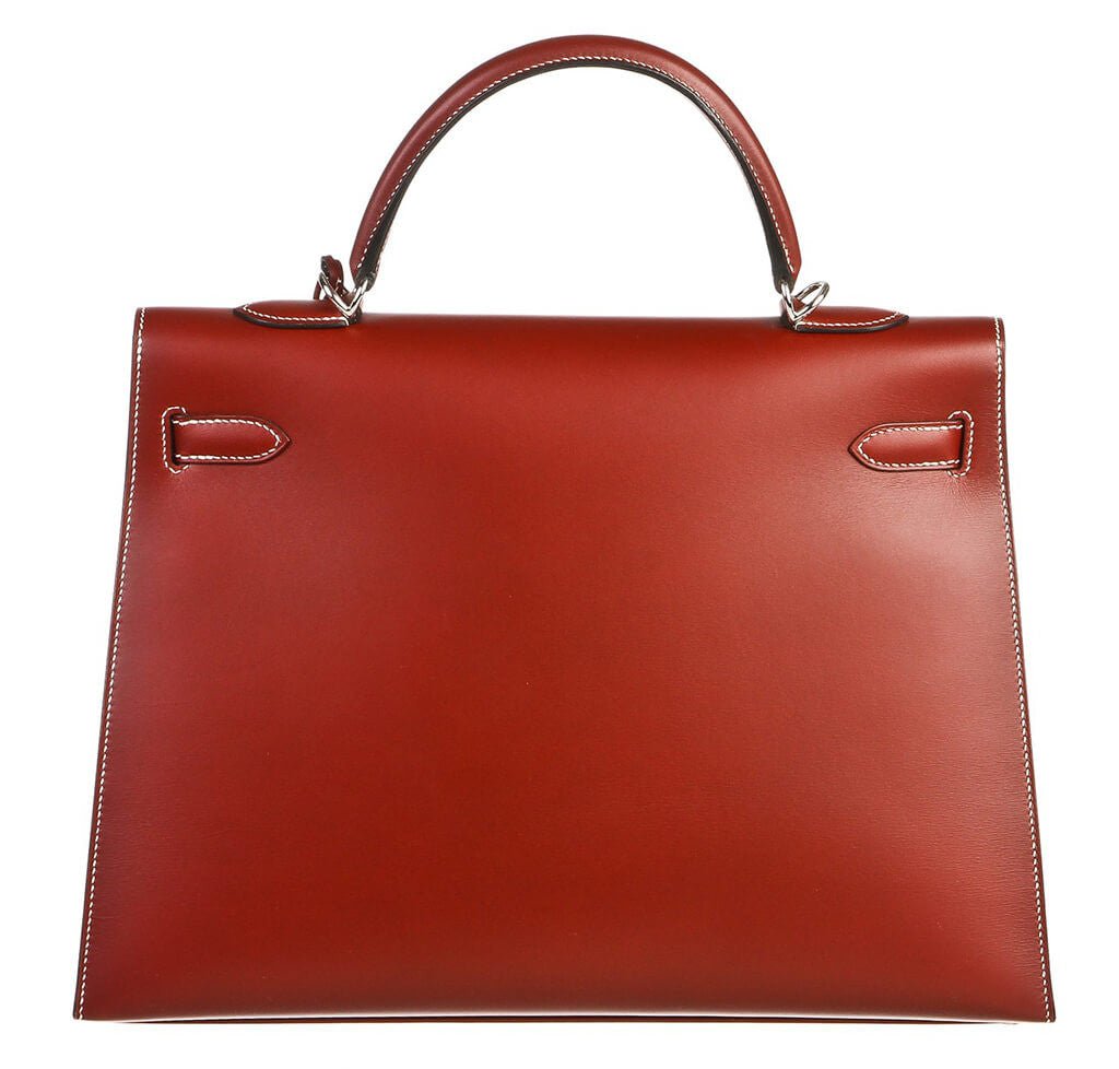 Hermès Chamonix Rouge H Kelly 35 Bag - Crowned Bag