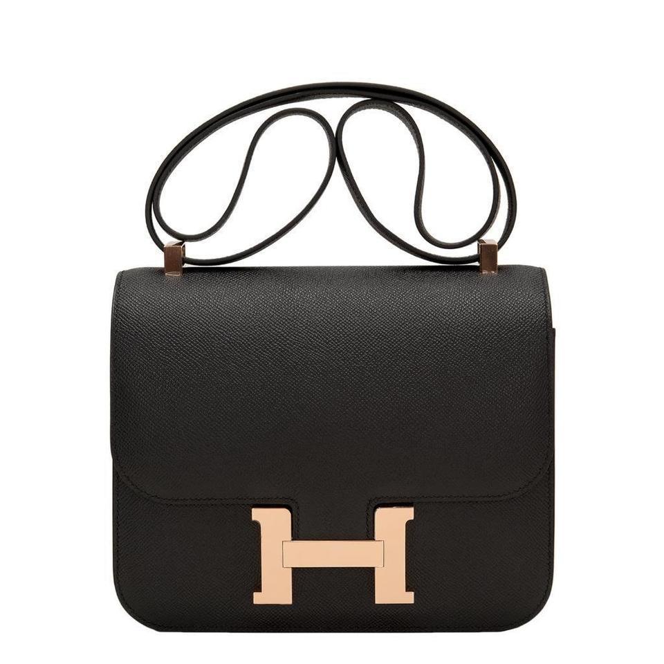 Hermes Epsom Constance Mini Black Crowned Bag