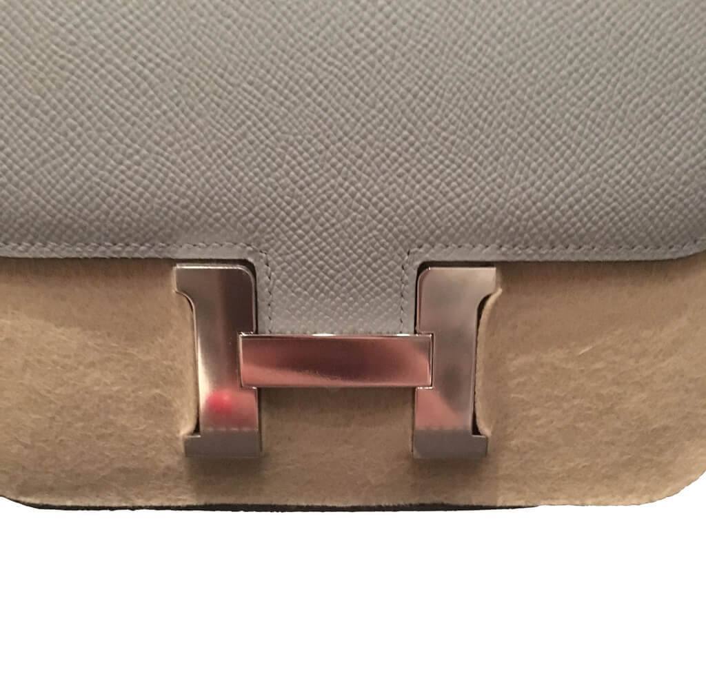Hermes Constance Mini 18 Bleu Glacier Epsom Leather Palladium Hardware BagAg