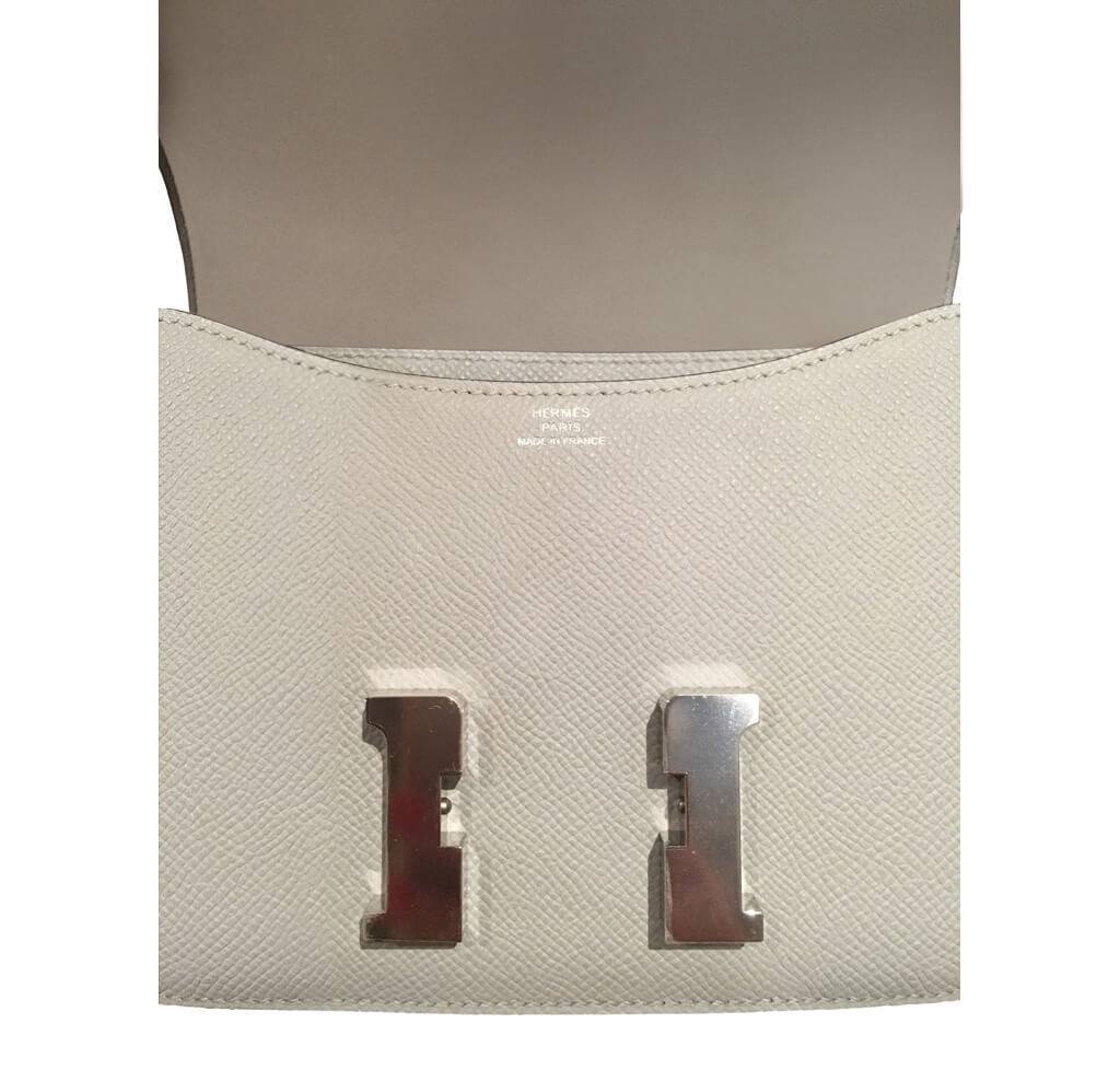 Hermes Constance Mini 18 Bleu Glacier Epsom Leather Palladium Hardware BagAg