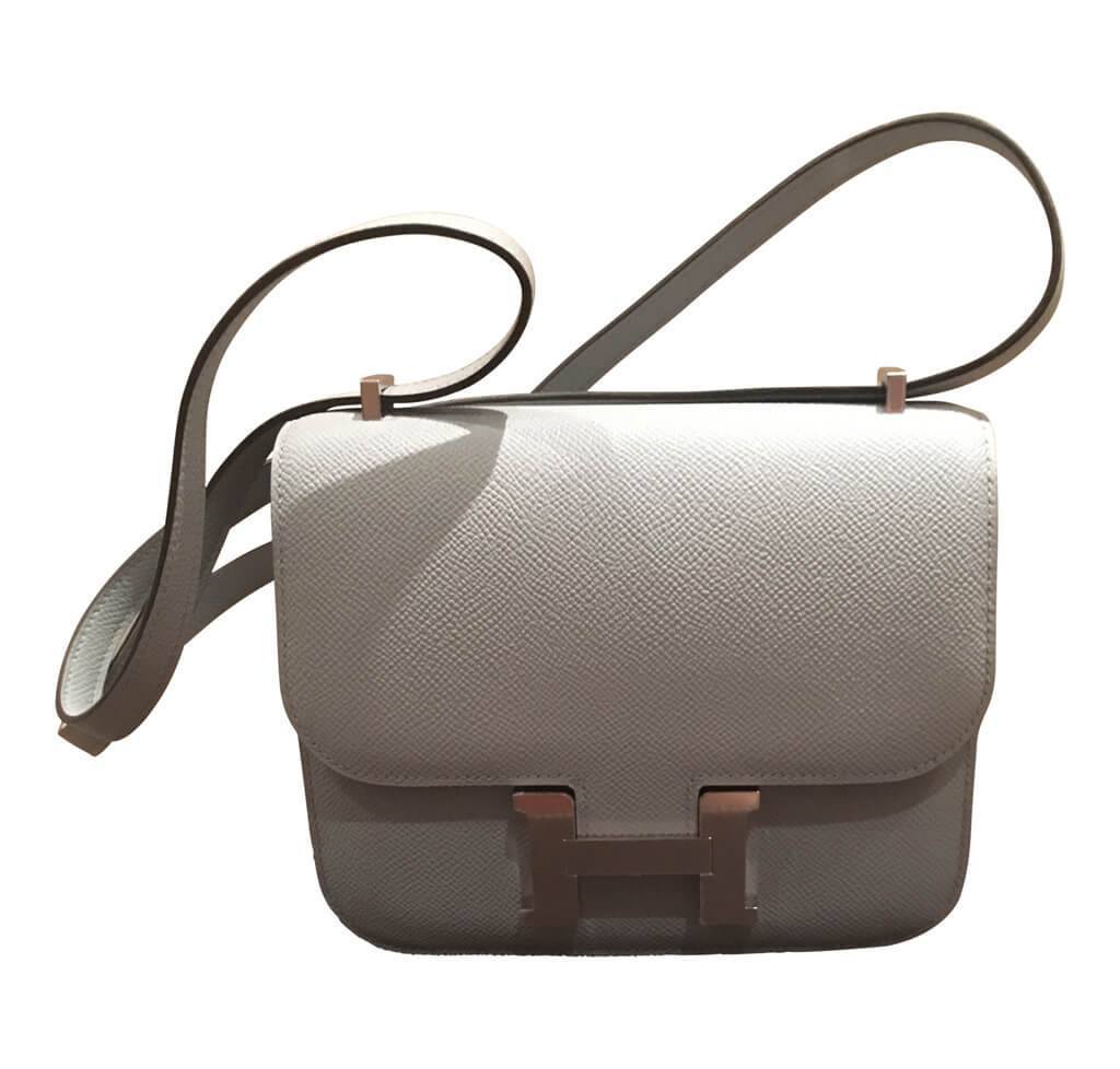 Hermes Constance Mini 18 Bleu Glacier Epsom Leather Palladium Hardware BagAg