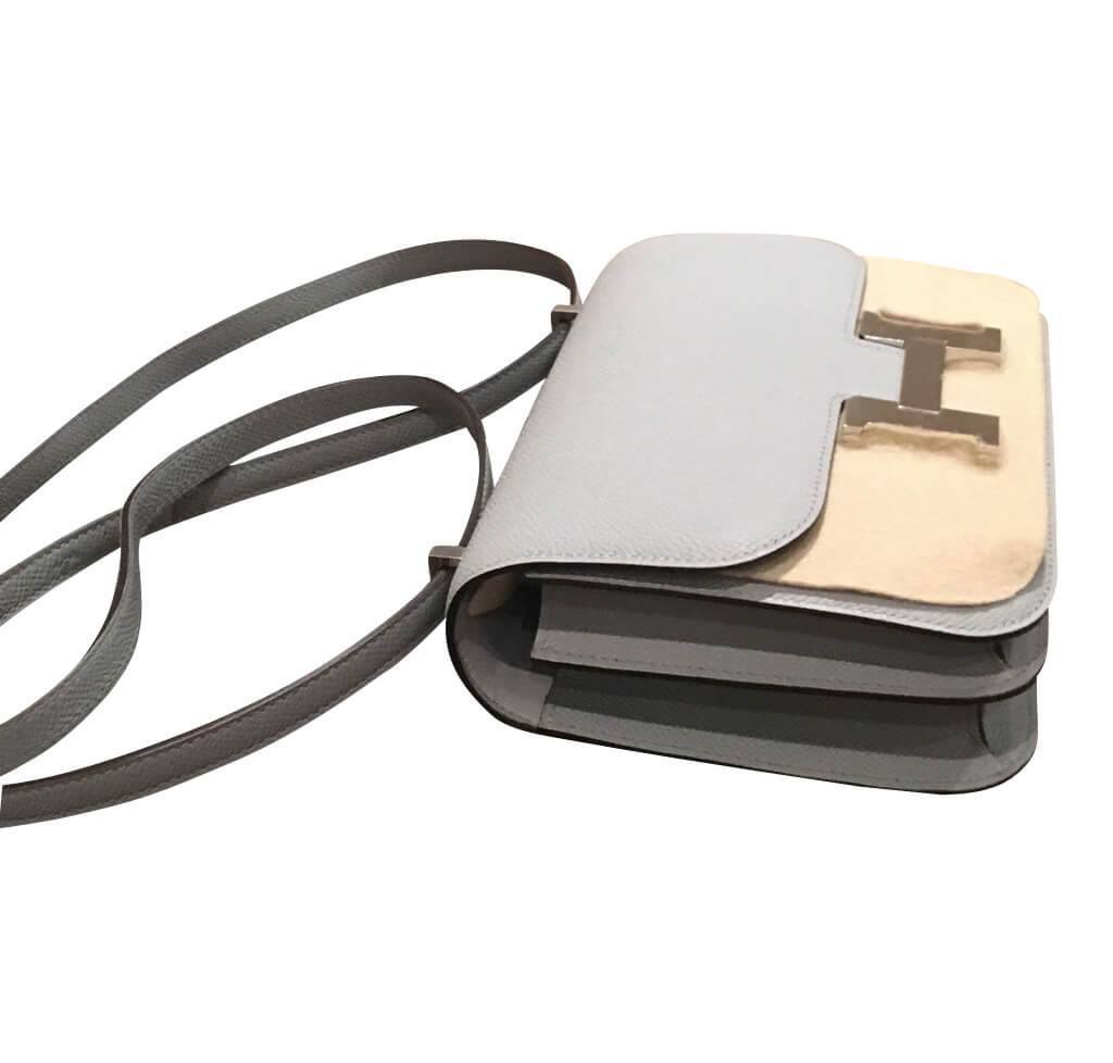 Hermes Constance Mini 18 Bleu Glacier Epsom Leather Palladium Hardware BagAg