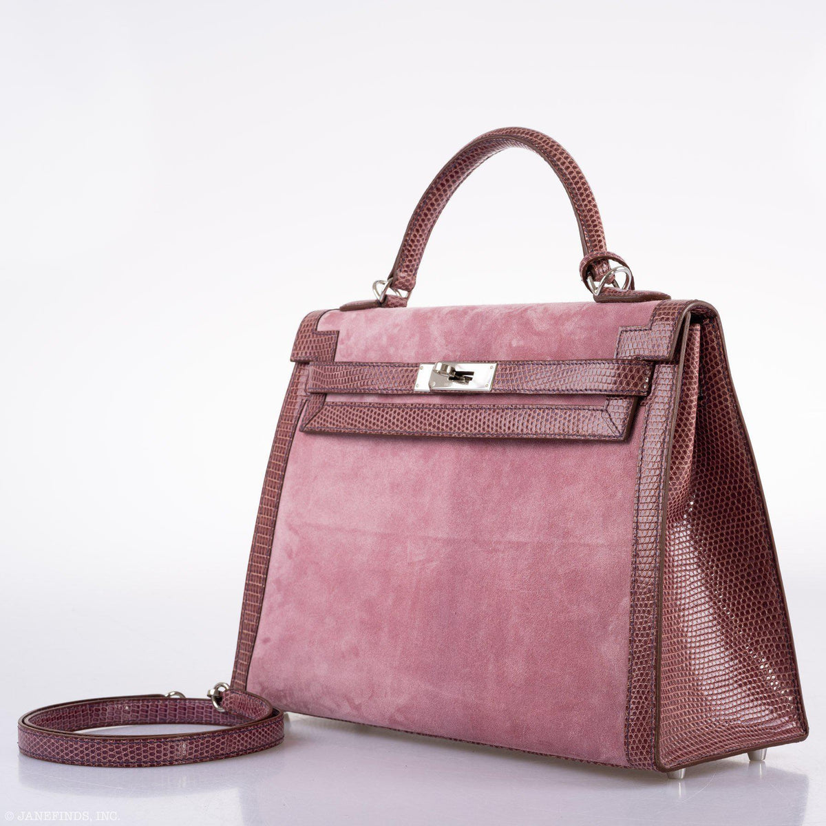 Hermes Unique HSS Kelly 32 Sellier Rose Indienne Mauve Leather Palladium Hardware Hermes