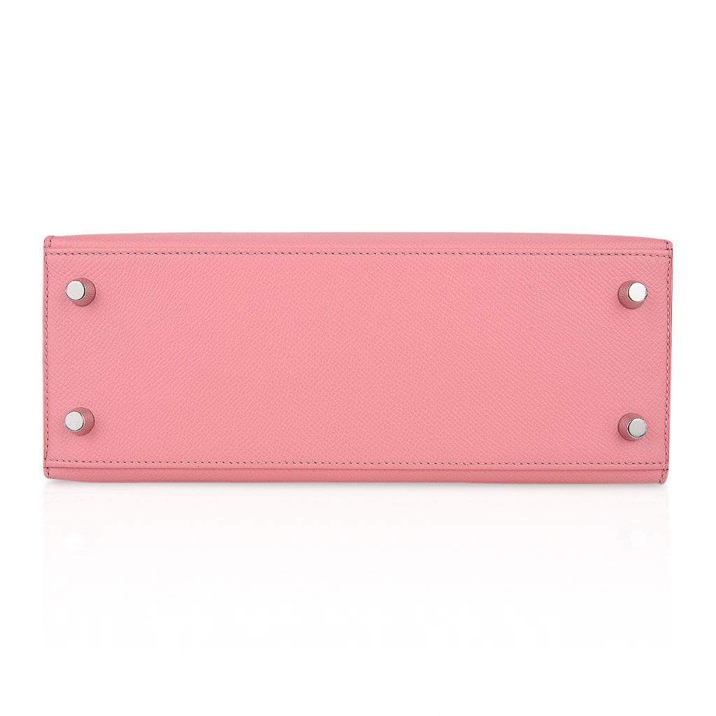 Hermès Kelly Sellier 25 Pink Rose Confetti Epsom PHW Bag Crowned Bag