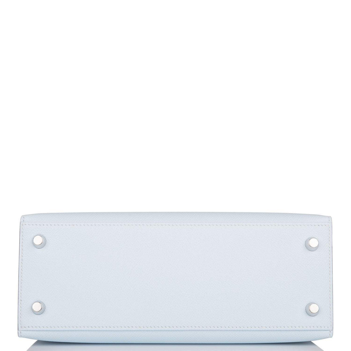 Hermes Kelly Sellier 25 Tri-Color Bleu Brume, Vert Jade and Gold Epsom Palladium Hardware Hermes