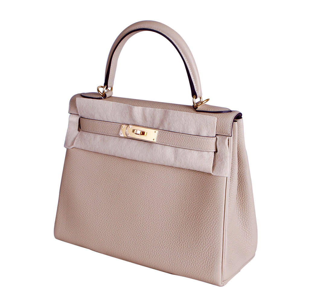 Hermès Kelly 28cm Togo Trench GHW Crowned Bag