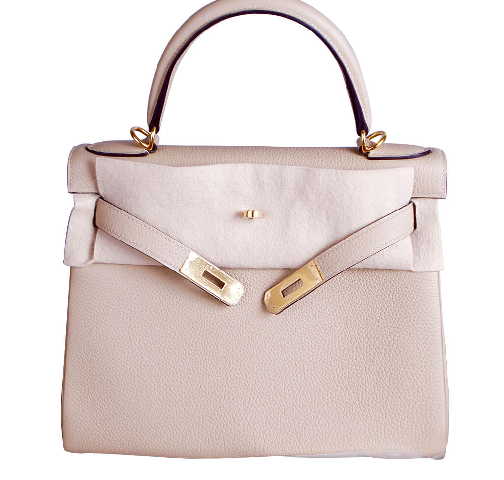 Hermès Kelly 28cm Togo Trench GHW Crowned Bag
