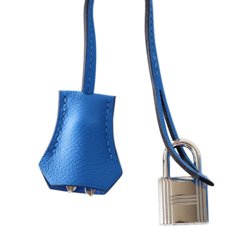 Hermès Kelly 28 Blue Hydra Evergrain - Crowned Bag