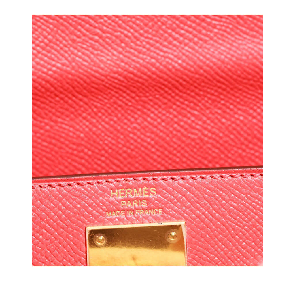 Hermès Epsom Kelly 28 Rose Jaipur Bag Crowned Bag