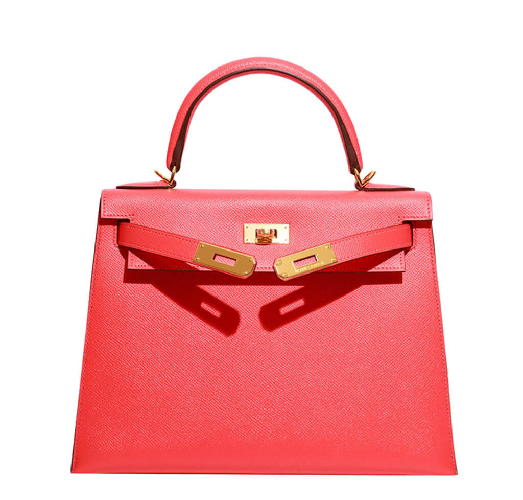 Hermès Epsom Kelly 28 Rose Jaipur Bag Crowned Bag