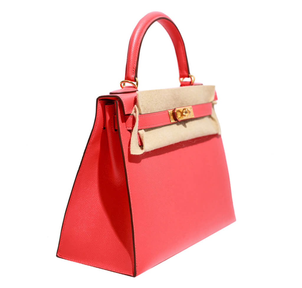 Hermès Epsom Kelly 28 Rose Jaipur Bag Crowned Bag