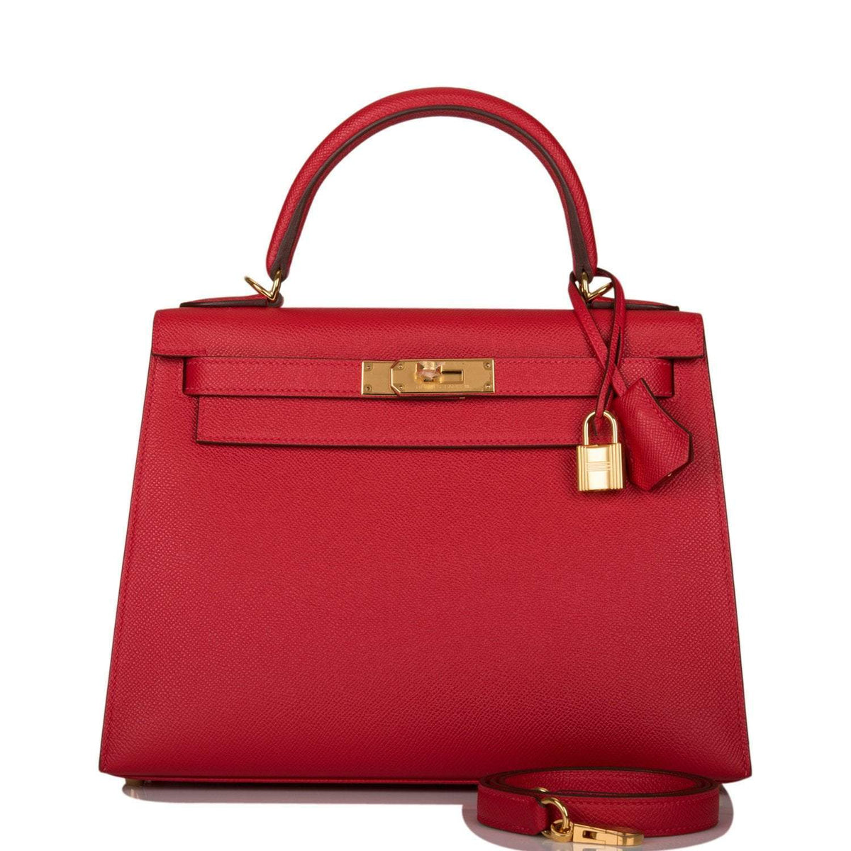 Hermes Rouge Casaque Epsom Sellier Kelly 28cm Gold Hardware Hermes