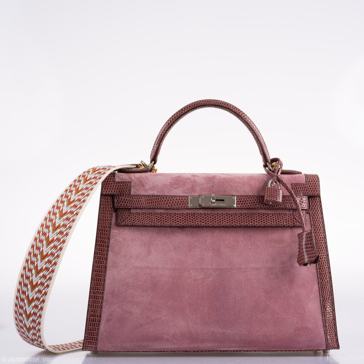 Hermes Unique HSS Kelly 32 Sellier Rose Indienne Mauve Leather Palladium Hardware Hermes