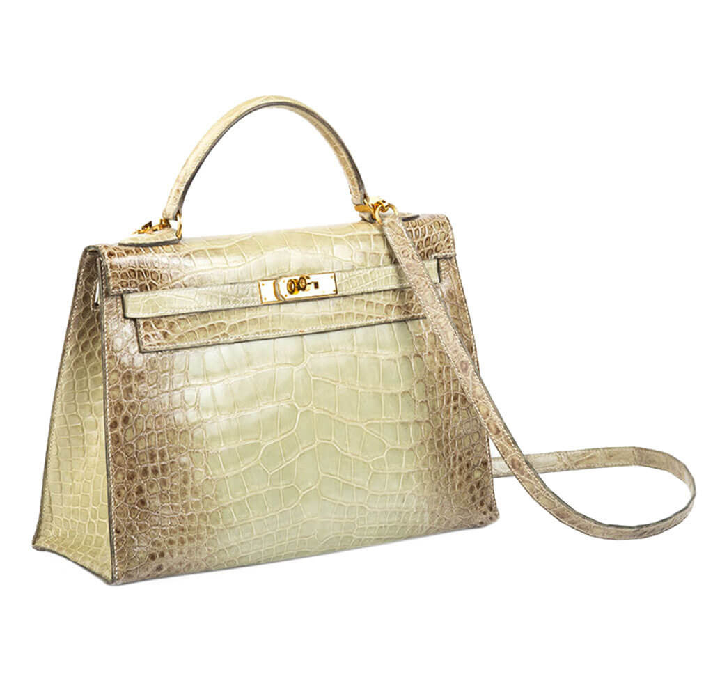 Hermès Natura Vert Celadon Kelly 32 Bag Crowned Bag