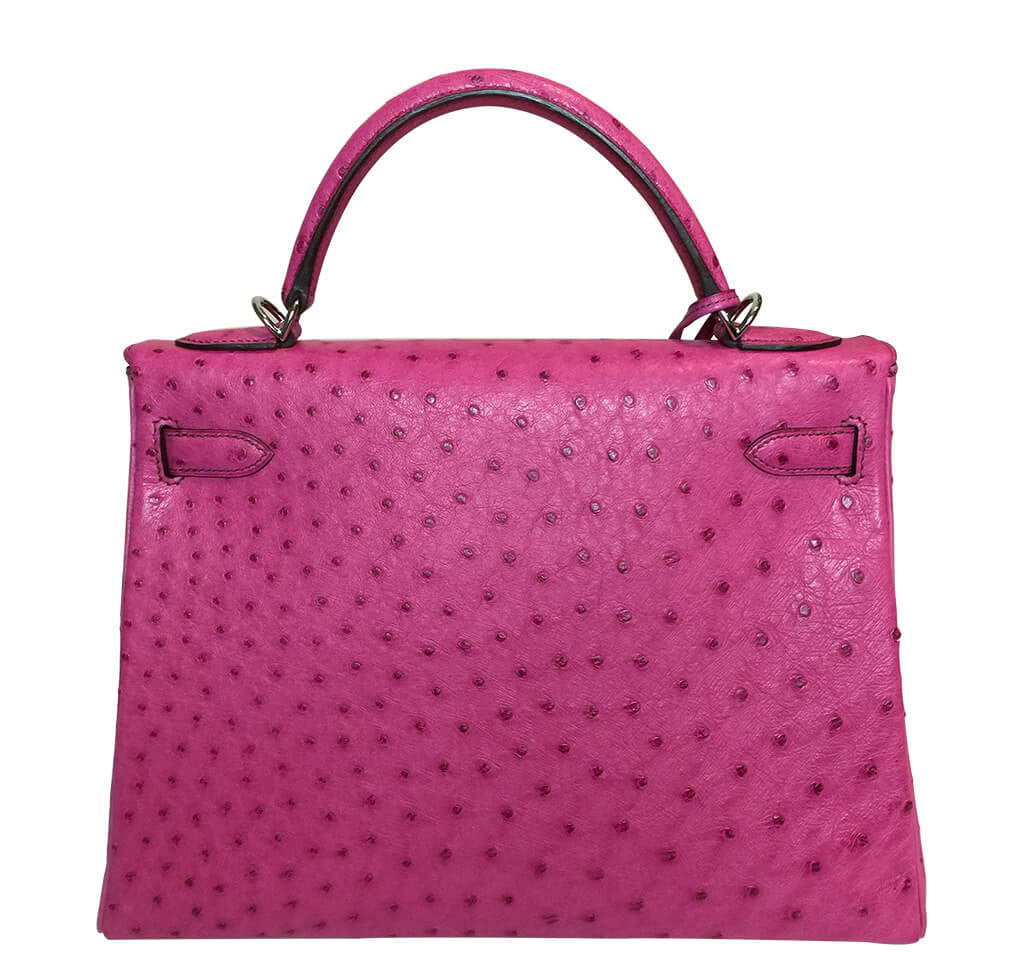 Hermès Kelly Ostrich Bag 32cm Pink Fuchsia Crowned Bag