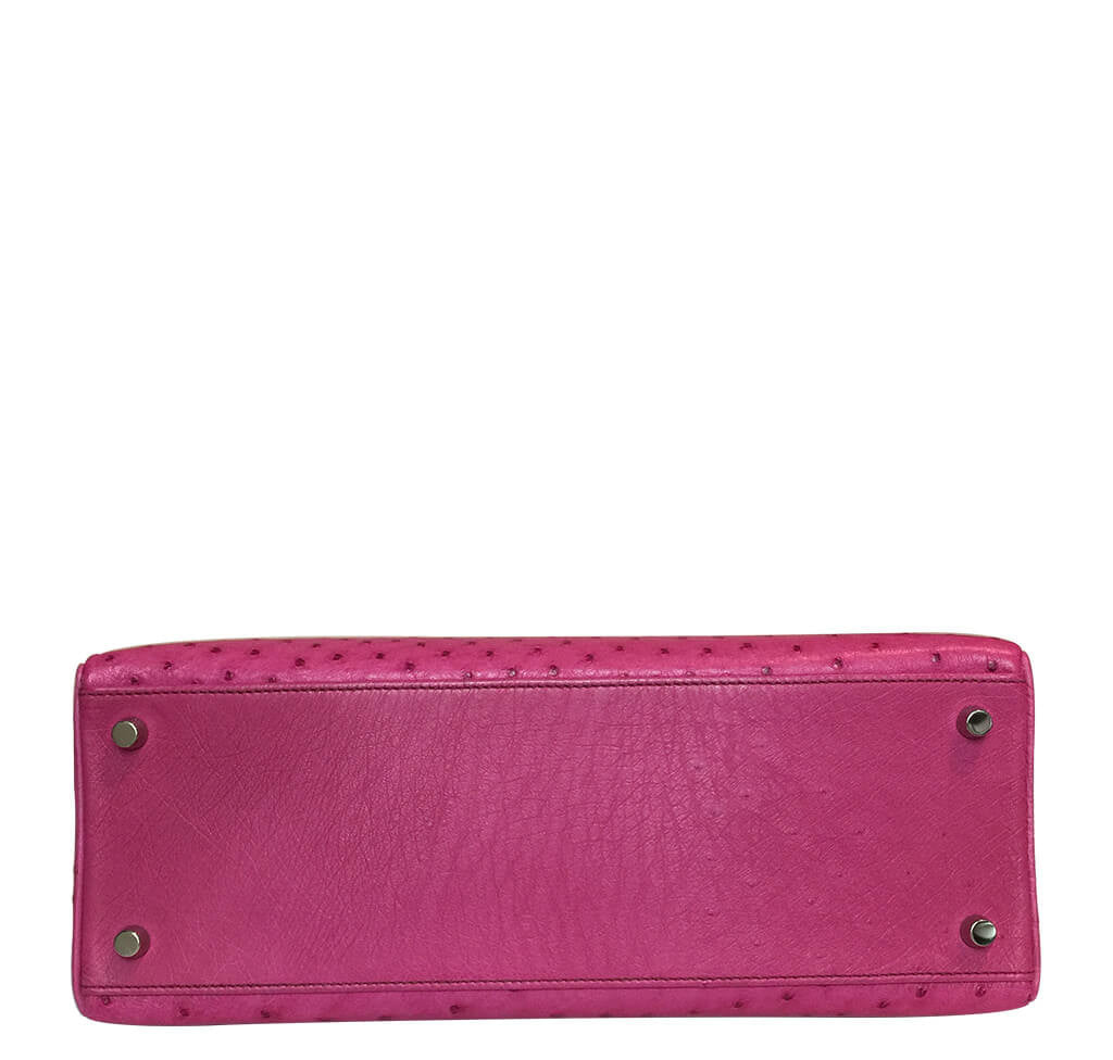 Hermès Kelly Ostrich Bag 32cm Pink Fuchsia Crowned Bag