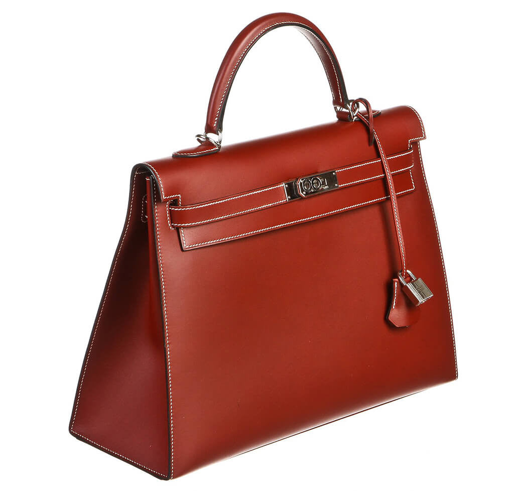 Hermès Chamonix Rouge H Kelly 35 Bag Crowned Bag