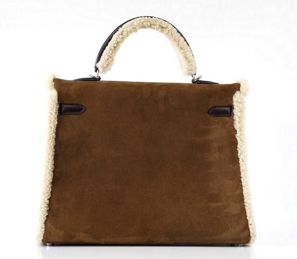 Hermès Kelly 35 Limited Edition Teddy Shearling Bag - Crowned Bag