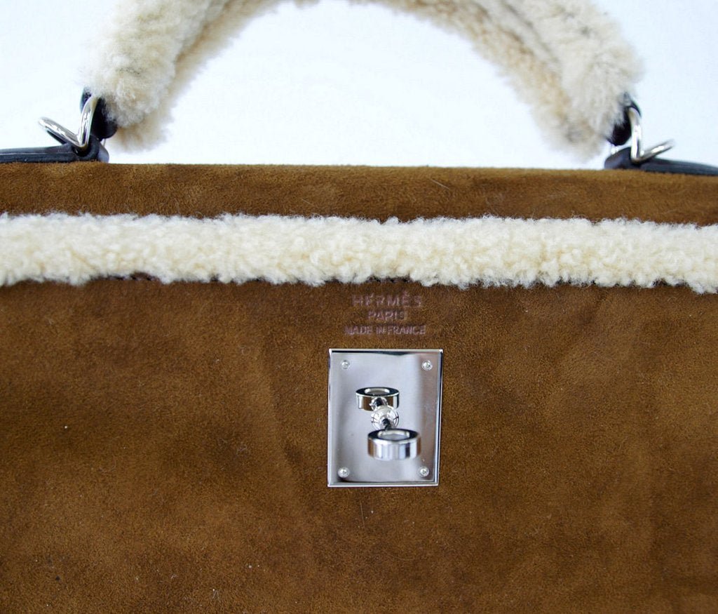 Hermès Kelly 35 Limited Edition Teddy Shearling Bag - Crowned Bag