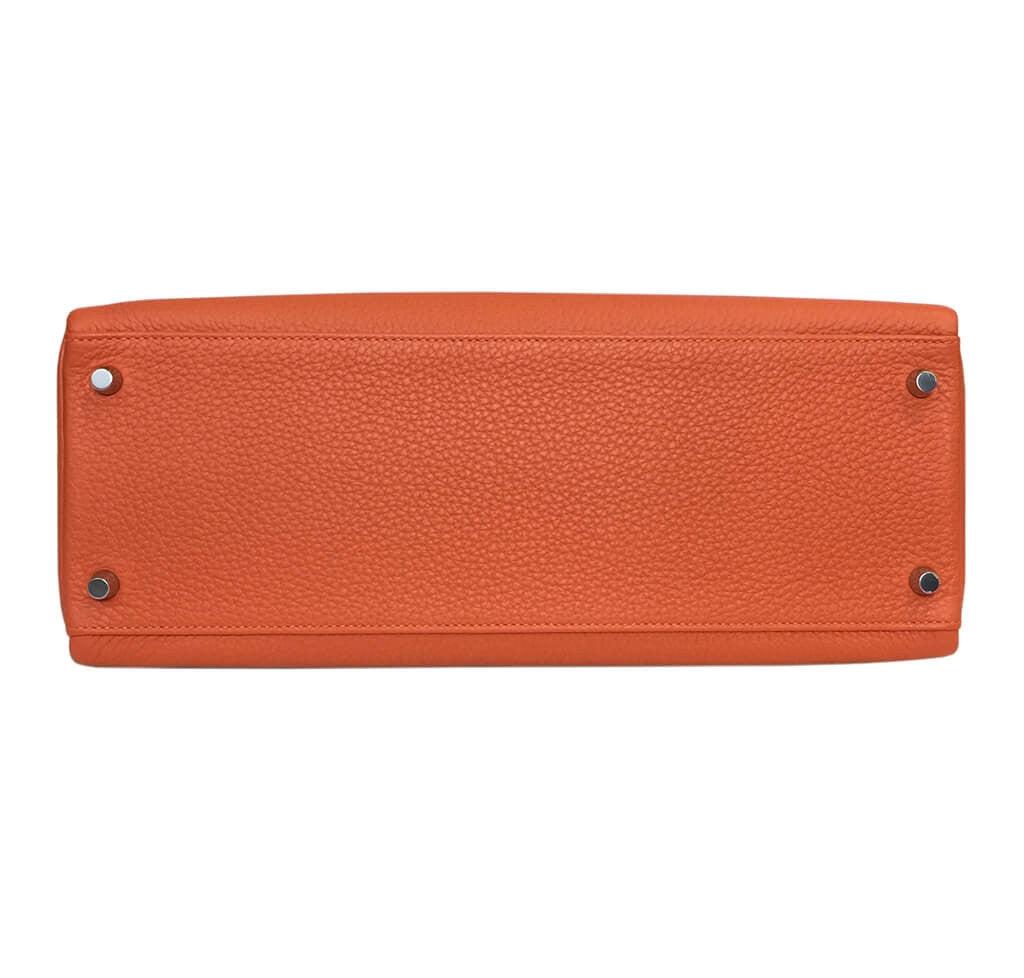 Hermès Orange Kelly Togo Bag 35cm Crowned Bag