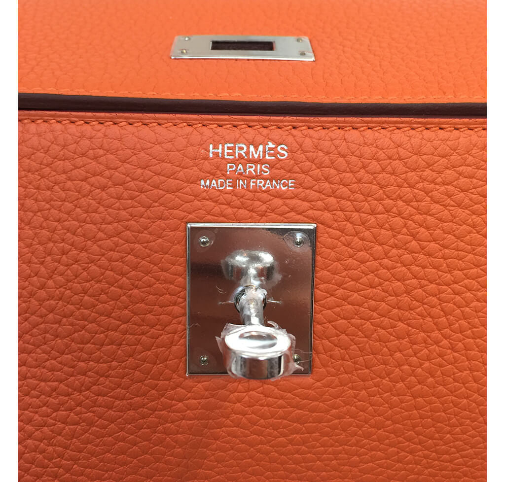 Hermès Orange Kelly Togo Bag 35cm Crowned Bag