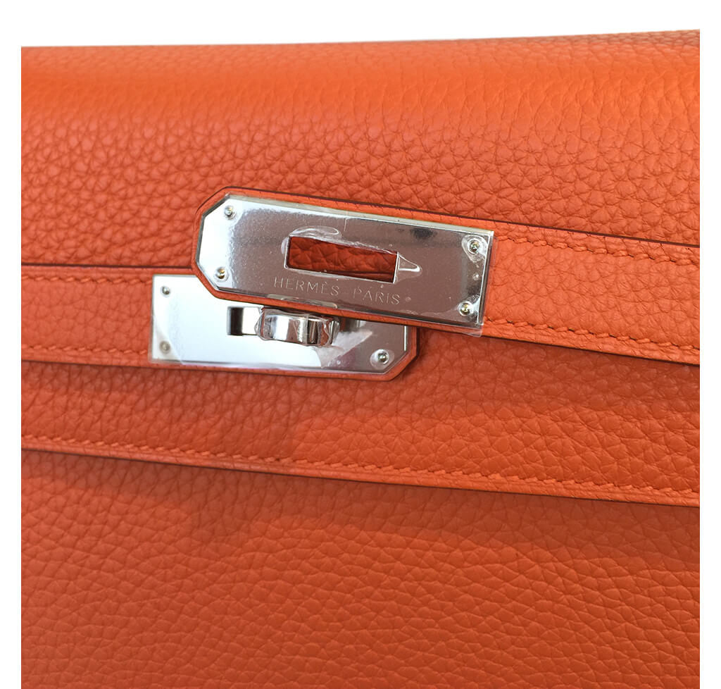 Hermès Orange Kelly Togo Bag 35cm Crowned Bag