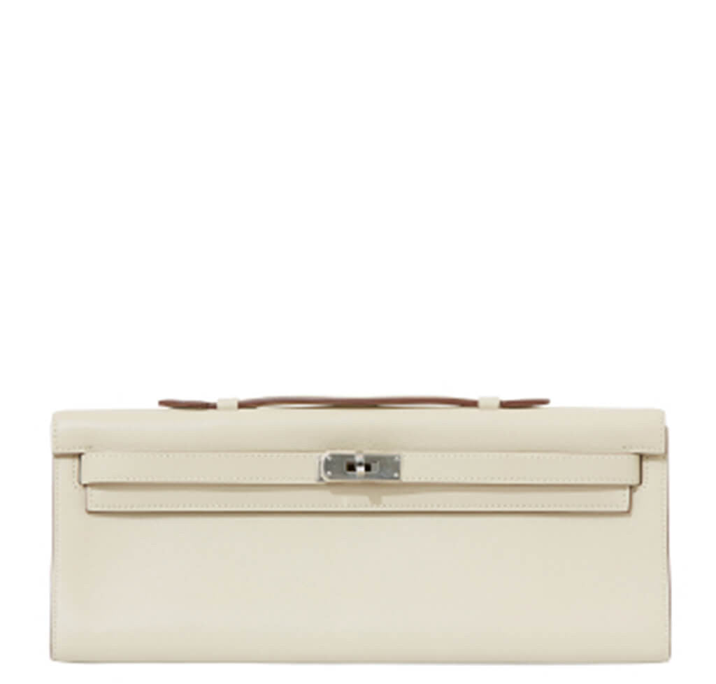 Hermès Kelly Cut Pochette Bag Parchemin Crowned Bag