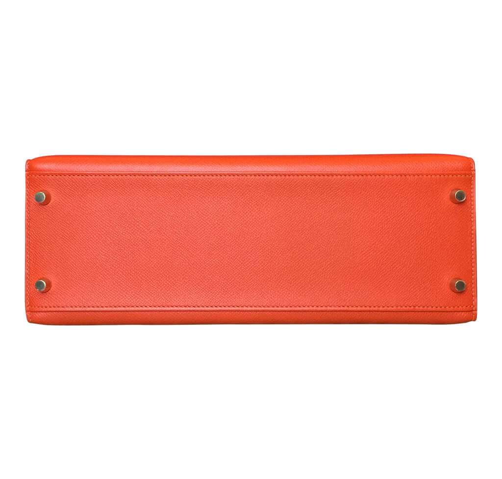 Hermès Sellier 32 Kelly Feu Epsom Bag GHW Crowned Bag