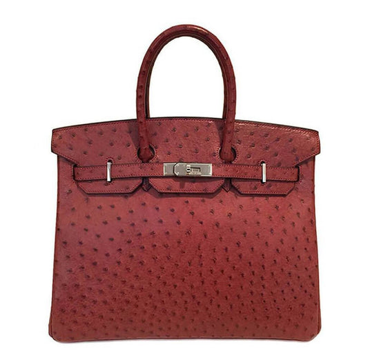 Hermès Ostrich Birkin 35 Rouge H Bag - Crowned Bag