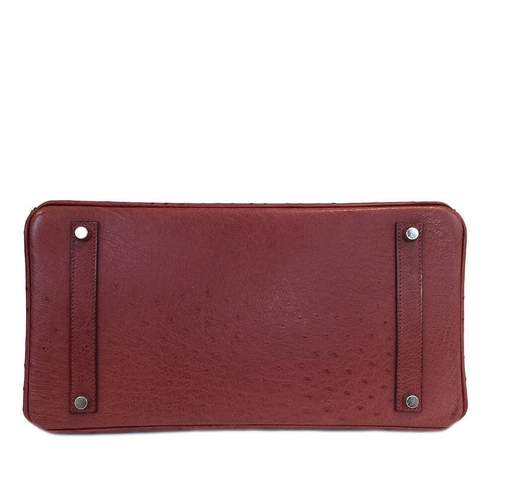 Hermès Ostrich Birkin 35 Rouge H Bag - Crowned Bag